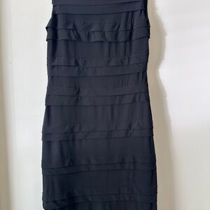 American Living Blue Pleated Strapless Sheath Dress